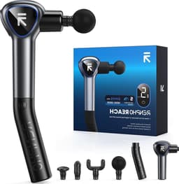 Mini Massagepistool met Verlenggreep - Massage Gun met Led-scherm - Spiermassage - Hometraining - Spierontspanning - Beste Cadeau - Zwart — thumbnail 1