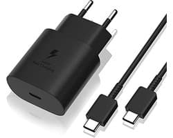 Donfra® 25W Adapter Fast charger USB-C snel lader - met 1 meter USB C oplaadkabel - 25W oplader - fast charger - Zwart