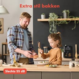 KitchenBrothers Airfryer XL - 1500W - PFAS-Vrij - 5L - Heteluchtfriteuse - 60ºC tot 200ºC - Met kijkvenster - Compact design - Extra stil - 6 Kookprogramma's - Zwart — thumbnail 4