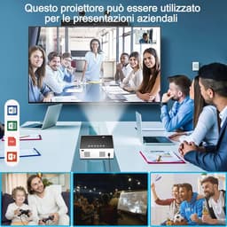 5G + WiFi Full HD 1080P Mini Projector 8000L voor Thuisbioscoop met TV Stick/Telefoon/PS5 — thumbnail 3