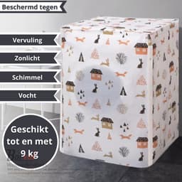 Borvat® - Wasmachine hoes - Wasmachine hoover - Wasmachine beschermer - Wasmachine overtrek - Waterdichte bescherming - Wasdroger beschermhoes - S-62 x 60 x 83 cm - gelukkige oceaan — thumbnail 5