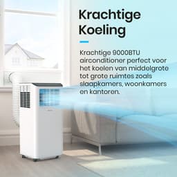 Pro Breeze Mobiele Airco – 9000 BTU – 4-in-1 Luchtkoeling, Ontvochtiging, Ventilatie en Slaapmodus – Airco voor Slaapkamer, Woonkamer, Kantoor, Gym – Smart Home WiFi - 24-uurs Timer & Incl Raamafdichtingkit – Energieklasse A – Wit — thumbnail 7