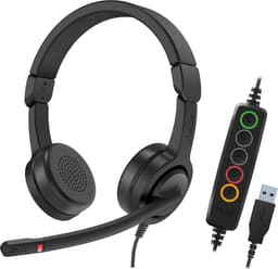 Axtel Voice UC40 duo NC USB koptelefoon voor PC/Laptop | Office Headset, Thuiswerk en Muziek | Skype for Business — thumbnail 2