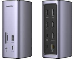 UGREEN 12-in-1 USB C Docking Station voor Windows en MacOS - Triple Display 2HDMI DP 4K@60Hz, 10Gbps Data, 100W PD, Ethernet, Audio, SD/TF voor MacBook en Windows PC