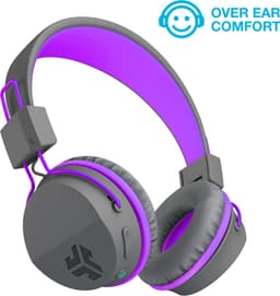 JLAB Jbuddies kinder Koptelefoon Draadloos – Koptelefoon kinderen geluidsdempend – Gehoorbescherming kinderen – Volumelimiet 84 dB – 24 uur batterijduur – Bluetooth - Grijs/Paars — thumbnail 10