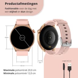 Nexvex® Ultra 2X Smartwatch voor Dames - Sporthorloge met Belfunctie - Meditatie - Bloeddrukmeter - Stappenteller - Sport Horloge - Hartslagmeter - Smart Watch Saturatiemeter - Bluetooth Activity Tracker - Android/iOS - 1.46 Inch - Roze Horlogebandje — thumbnail 3