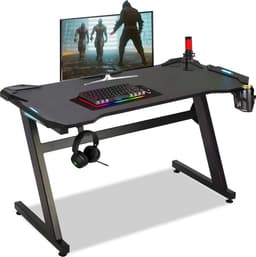 Bayt Game Bureau - Gaming Bureau - Gaming desk - Game Bureau met LED - Computer Tafel - 120 x 60 x 75 cm - Zwart — thumbnail 1