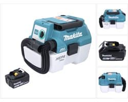 Makita DVC 750 LT1 accustofzuiger LXT 18 V 67 mbar 7,5 l borstelloos + 1x accu 5,0 Ah - zonder oplader