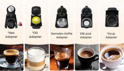 HiBrew - Koffiezetapparaat 5-in-1 – Koffiemachine + Melkschuimeren en onderlegger – Meerdere Capsules – Koffiepadmachine - Heet/Koud – 19Bar – 1450W – Zwart — thumbnail 4