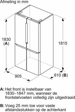 Bosch KFN96APEA - Serie 6 - Amerikaanse koelkast - Extra breed - RVS - Total no Frost nooit meer ontdooien — thumbnail 16