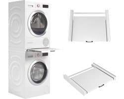 Wasophoogte® Tussenstuk wasmachine droger - Stapelkit wasmachine droger - Tussenkader - Geschikt voor elk type - Wit