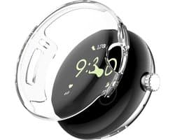 Strap-it TPU bescherm hoesje - geschikt voor Google Pixel Watch 1/2 - zwarte schokabsorberende case voor Pixel Watch (transparant)