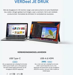 Thuys - Portable Monitor - Draagbare Monitor - Draagbaar Scherm - Hoogwaardige Kwaliteit — thumbnail 4
