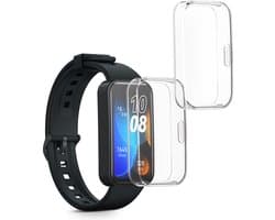 kwmobile 2x smartwatch hoes geschikt voor Huawei Band 10 / 9 / 8 hoesje - Siliconen sporthorloge cover - Activity tracker case in transparant