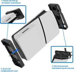 YONO Standaard Horizontaal en Verticaal geschikt voor Playstation 5 SLIM - PS5 Stand 2in1 - Accessoires - Houder - Zwart — thumbnail 4