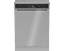 Sharp QWNA25F44BIEU - vrijstaande vaatwasser - energie label B - besteklade + topsproeier - 8 programma's - zilver met RVS deur
