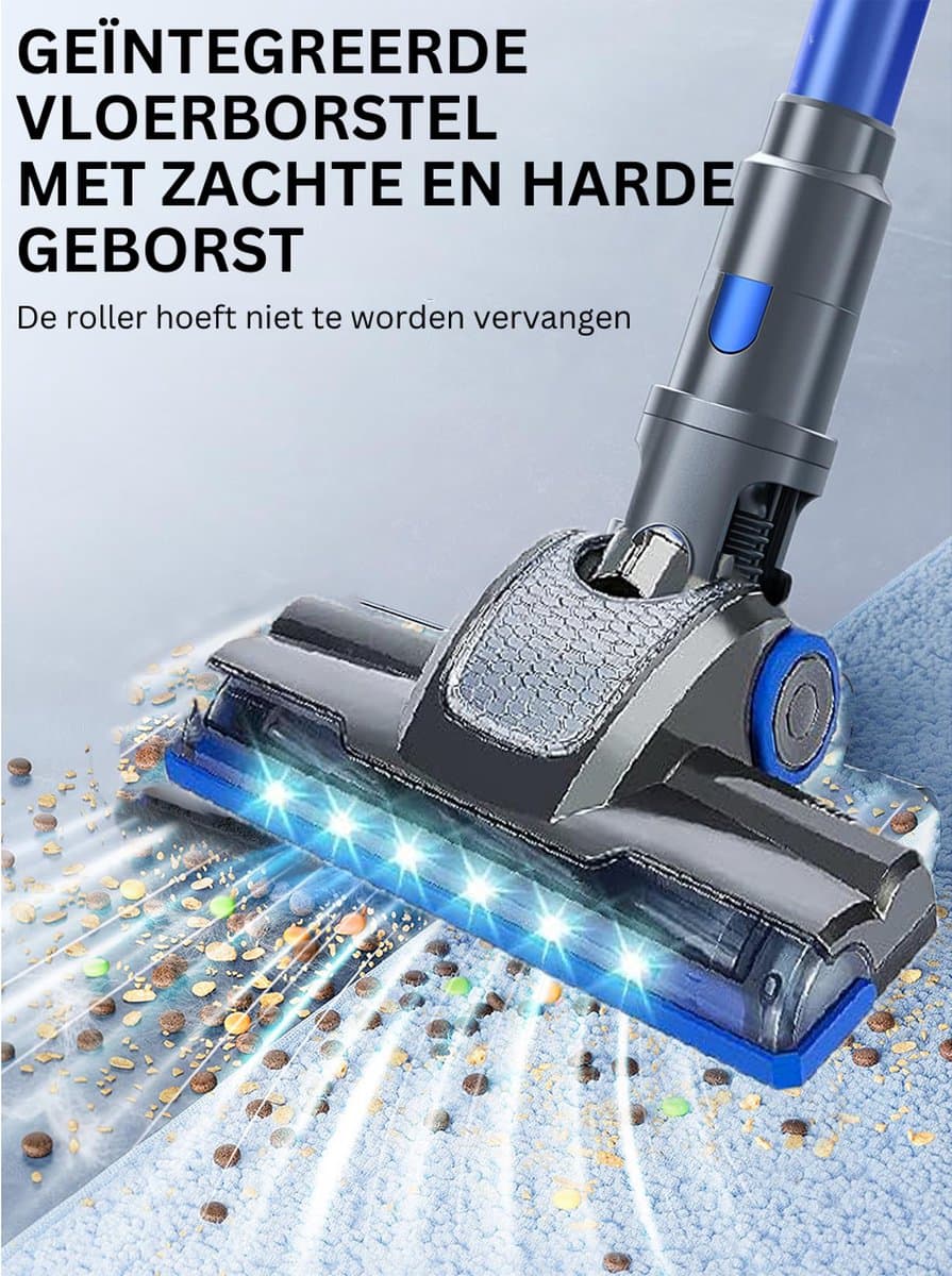 MKSS® Stofzuiger Zonder Zak - Steelstofzuiger Draadloos - Steelstofzuigers - Stofzuigers - Vacuum Cleaner - Grijs met Blauw — afbeelding 1