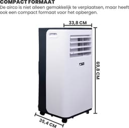 TechnoLife TL-7002 Mobiele Airco - Airconditioning voor 20 tot 35 m2 (75 m³) - 7000 BTU - Met 24-Uurstimer - Wit/Zwart — thumbnail 5
