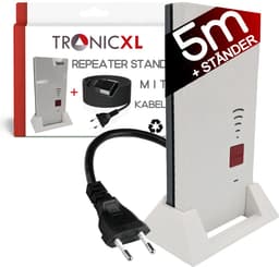 TronicXL repeater standaard met kabelverlenging 5m geschikt voor Fritz Repeater 2400 1160 1750e AVM Fritz! – W LAN Houder - stand (5 m Kabel + standaard) — thumbnail 1