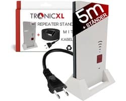 TronicXL repeater standaard met kabelverlenging 5m geschikt voor Fritz Repeater 2400 1160 1750e AVM Fritz! – W LAN Houder - stand (5 m Kabel + standaard)