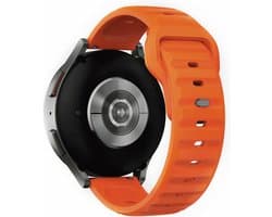 Stravo Outdoor siliconen smartwatch bandje 20mm - geschikt voor Samsung Galaxy Watch 7 (40 & 44mm) / Watch 6 (Classic) / Watch 5 (Pro) / Watch 4 (Classic) / Watch 3 41mm / Watch 1 42mm / Watch Active / Watch FE / Gear Sport - Oranje