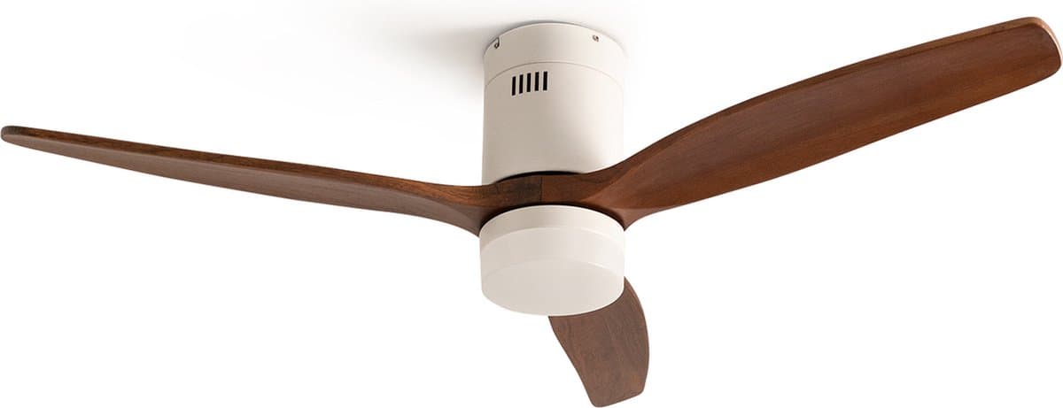 CREATE - Plafondventilator 40W silent Ø132 cm - Met Verlichting drie temperaturen - Met Afstandsbediening - 6 Snelheden - Timer - Zomer/Winter functie - Wit - WIND CALM — afbeelding 1