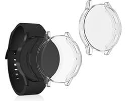 kwmobile 2x smartwatch hoes geschikt voor Samsung Galaxy Watch 4 (40mm) hoesje - Siliconen sporthorloge cover - Activity tracker case in transparant