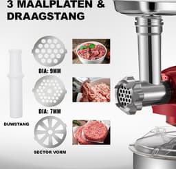 Bolture Foodprocessor - Multifunctionele Keukenmachine - 4-in-1 Krachtige Foodprocessor - Foodprocessor met Accessoires - 1000W — thumbnail 2