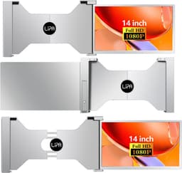 Lipa S14 14 inch portable monitor - Ook voor Windows en MacOS - Extra beeldscherm laptop - Draagbaar scherm - Computerscherm - Beeldscherm - Plug & Play - HDR- Freesync - Usb c en HDMI - Laptop: 14" - 17" - Dual Speakers - Met beschermhoes — thumbnail 2