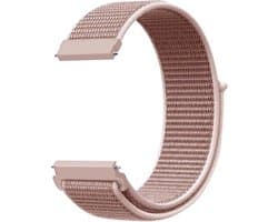 By Qubix - Geschikt voor Garmin bandje - Sport Loop nylon bandje - Zacht roze - Geschikt voor Garmin Vivoactive 6 / Vivoactive 5 / Vivoactive 3 - Smartwatch bandje 20mm