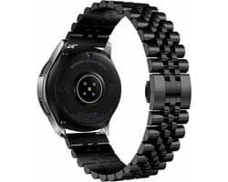 By Qubix - Geschikt voor Garmin bandje - Geschikt voor Garmin Forerunner 55 / 165 / 245 / 570 (42mm) / 645 - Stalen band - Zwart - Smartwatch bandje 20mm