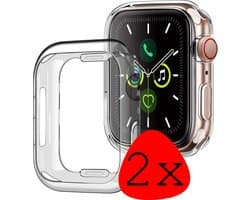 Hoes Geschikt voor Apple Watch Series 8 41mm Hoesje Siliconen Case - Hoesje Geschikt voor Apple Watch Series 8 41mm Hoes - Transparant - 2 Stuks