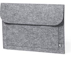 Laptophoes - Laptoptas - Sleeve - Met tablet vak - 36 x 26 cm - RPET Vilt - Voor 14" laptop - grijs