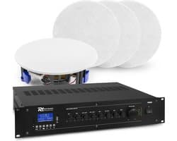Geluidsinstallatie met Bluetooth, 4x inbouw speaker en 100v versterker van Power Dynamics