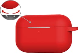 Hoesje - Geschikt voor Apple AirPods Pro 2 - met Clip - Siliconen Hoes - Silicone Case Cover - Rood — thumbnail 4