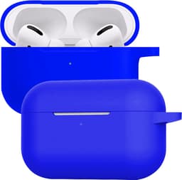 Case - Geschikt voor Apple AirPods Pro 2 - Siliconen Hoes met Clip - Silicone Hoesje Cover - Blauw — thumbnail 1