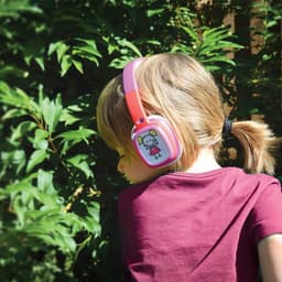 AV:Link roze-witte doodle design je eigen hoofdtelefoon voor kinderen — thumbnail 3