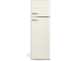 CREATE - Koelkast met vriezer - Combi koelkast - Capaciteit 246L - 3 verwisselbare planken - temperatuurbereik van tussen 0 °C en 10 °C - Vriezer - 18ºC - Gebroken wit - FRIDGE STYLANCE TOP