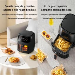 Luchtfriteuse - Met Touchscreen - Temperatuurregeling En Display - Programmeerbaar - 2400W - 8 Liter — thumbnail 6
