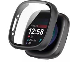 Strap-it Hard case hoesje met ingebouwde screen protector - geschikt voor de Fitbit Versa 4 en Fitbit Sense 2 (zwart)