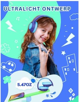 VELTRR® Koptelefoon Kinderen met Draad - Gaming Headset - Blauw — thumbnail 2
