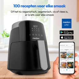 MEDION Airfryer P40 L (4,7 liter, Heteleuchtfriteuse, 1500 watt, eenvoudige bediening, olievrij frituren, 60 min timer, tot 200° C, antiaanbaklaag, MD13030) zwart — thumbnail 9