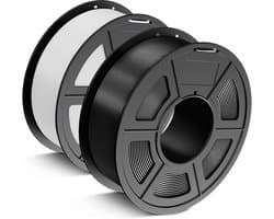 PLA Plus 3D Printer Filament 1.75mm - Taai en Sterk, Zwart en Wit, 1.1 kg (2 Pakken)