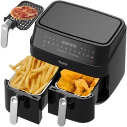 Turbotronic DAF5 Dubbele Airfryer XXL DualChef - 9L - Heteluchtfriteuse - Dubbele Mand - 2 x 4.5L - 50ºC tot 200ºC - 12 Kookprogramma's - Zwart — thumbnail 15