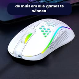 Kubus draadloze gaming muis - 3 verschillende DPI standen - rechtshandig - RGB verlichting - 82 gram - Zwart - werkt met alle software - ergonomisch — thumbnail 3