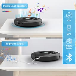 YONO Discman Bluetooth - Draagbare CD Speler - Portable met Oortjes - MP3 - Zwart — thumbnail 2
