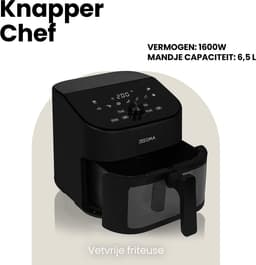 Zeegma Knapper Chef - Airfryer XL - Vetvrij - 6,5 L - Zwart - 10 programma's - 1600 W - Snelle opwarming tot 60s - Antislippoten — thumbnail 10