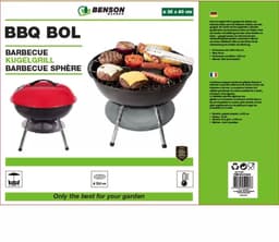 Benson Compacte BBQ bol - Traditioneel grillen - Ø 35 cm - Hoogte 40 cm - Staal - Mobiel ontwerp — thumbnail 3