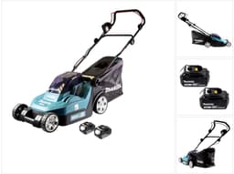 Makita DLM 382 F2 accu grasmaaier 36 V ( 2x 18 V ) 38 cm 40 l + 2x accu 3.0 Ah - zonder lader — thumbnail 1