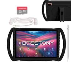 Bosstony Snelle Kids Tablet 10 inch - Ouderlijk Toezicht - 6000mAh Batterij - 192 GB - Incl Beschermpakket - Kindertablet vanaf 3 jaar - Tablet Kinderen